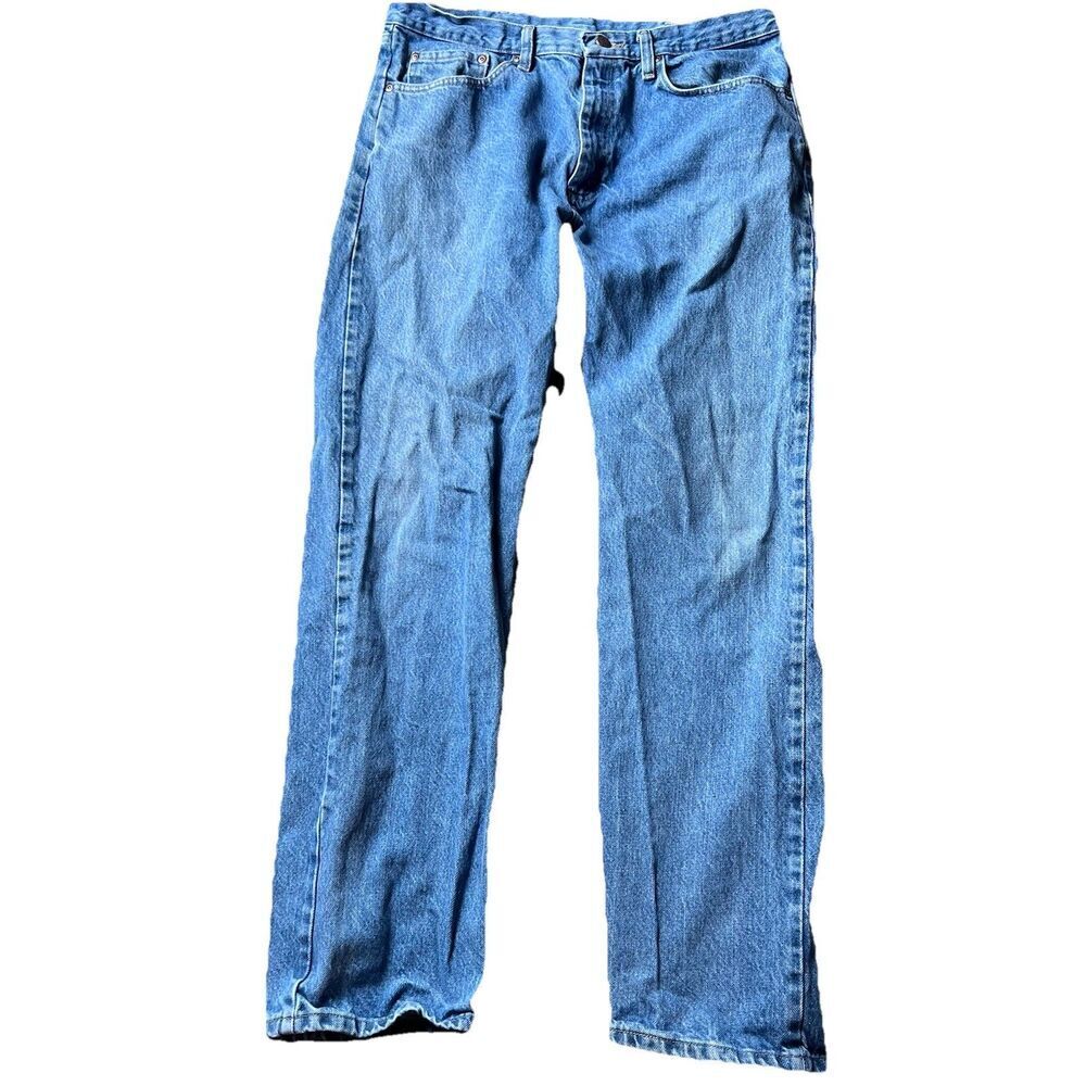 Wrangler Regular Fit Medium Was Blue Jeans Denim Pants Men's 35x32